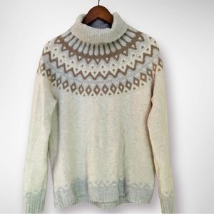 Garnet Hill 100% Cashmere Fair Isle Sweater - Like New